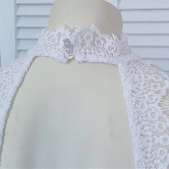 Free People Daydream White Lace Slip Mini Dress Medium - Picture 7 of 9